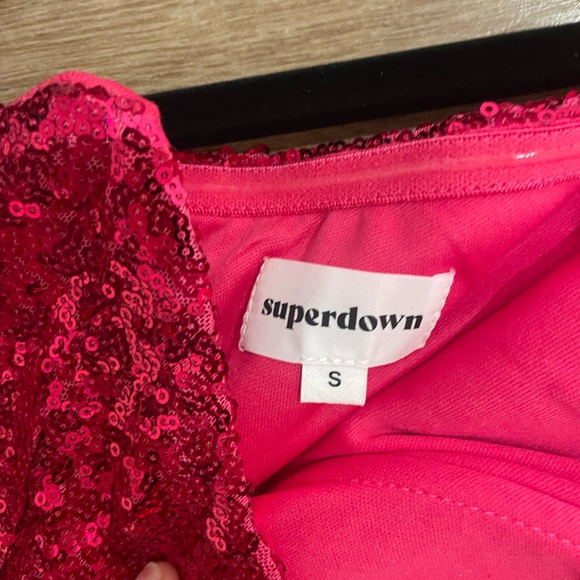 SUPERDOWN Stevie Sweetheart Mini Dress in Pink Sequin Small - Picture 7 of 8